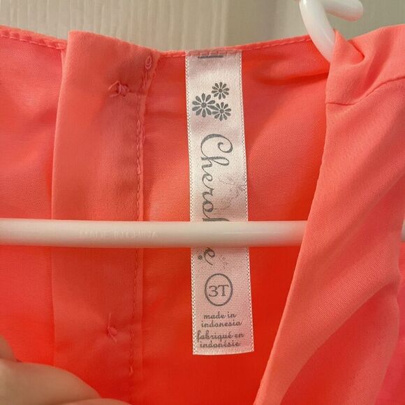 Cherokee Neon Pink Circle Ruffle Tulle Layered Dress Girls Size 3T NWT - Picture 8 of 11